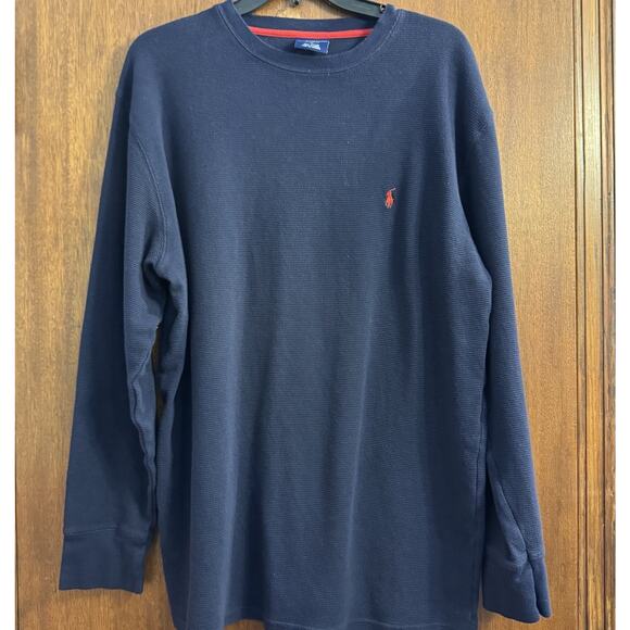 Polo by Ralph Lauren Other - Polo Ralph Lauren Shirt XL Mens Thermal Sleepwear Top Navy Blue Red Pony Preppy